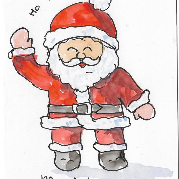 Santa Christmas card. Print of an Original painting