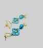 Boho handmade Coastal Marocan Blue Agate & Faux Turqoise drop earrings - Image 5