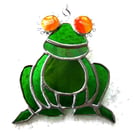 Frog Suncatcher Stained Glass Handmade 058 Tree Frog
