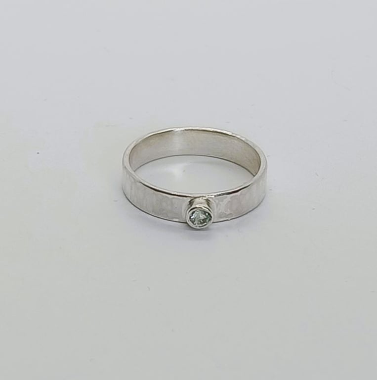 Topaz ring sterling silver November birthstone size L and half