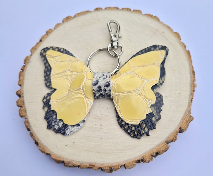 Leather Butterfly Bag Charm