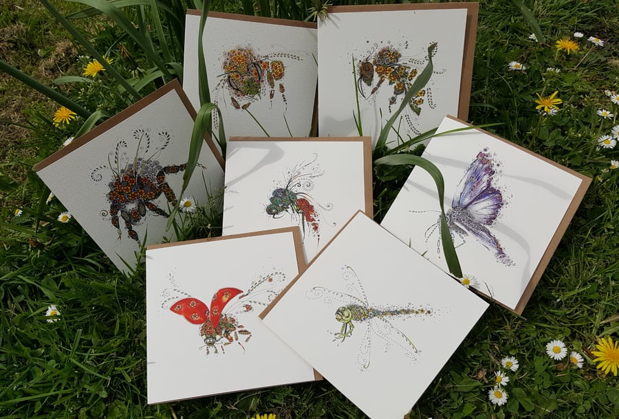 Insects Collection x 7 cards 