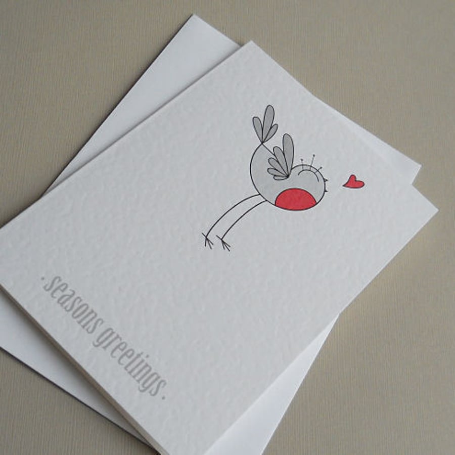 happy robin christmas card