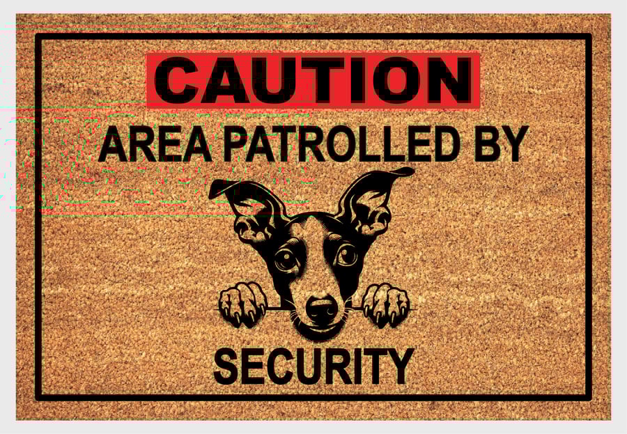 Italian Greyhound Security Door Mat No.1 - Italian Greyhound Doormat - 3 Sizes