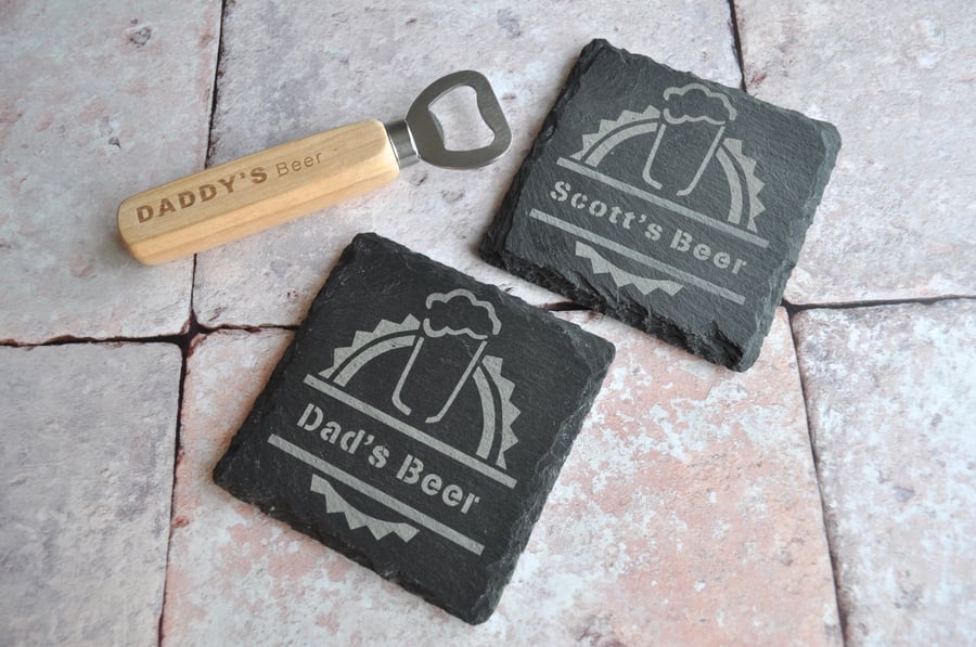 Personalised Beer Slate Coaster