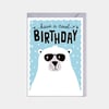 Kids birthday card - polar bear birthday card - cute animal card - cool birthday