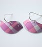Bird earrings in pink and purple
