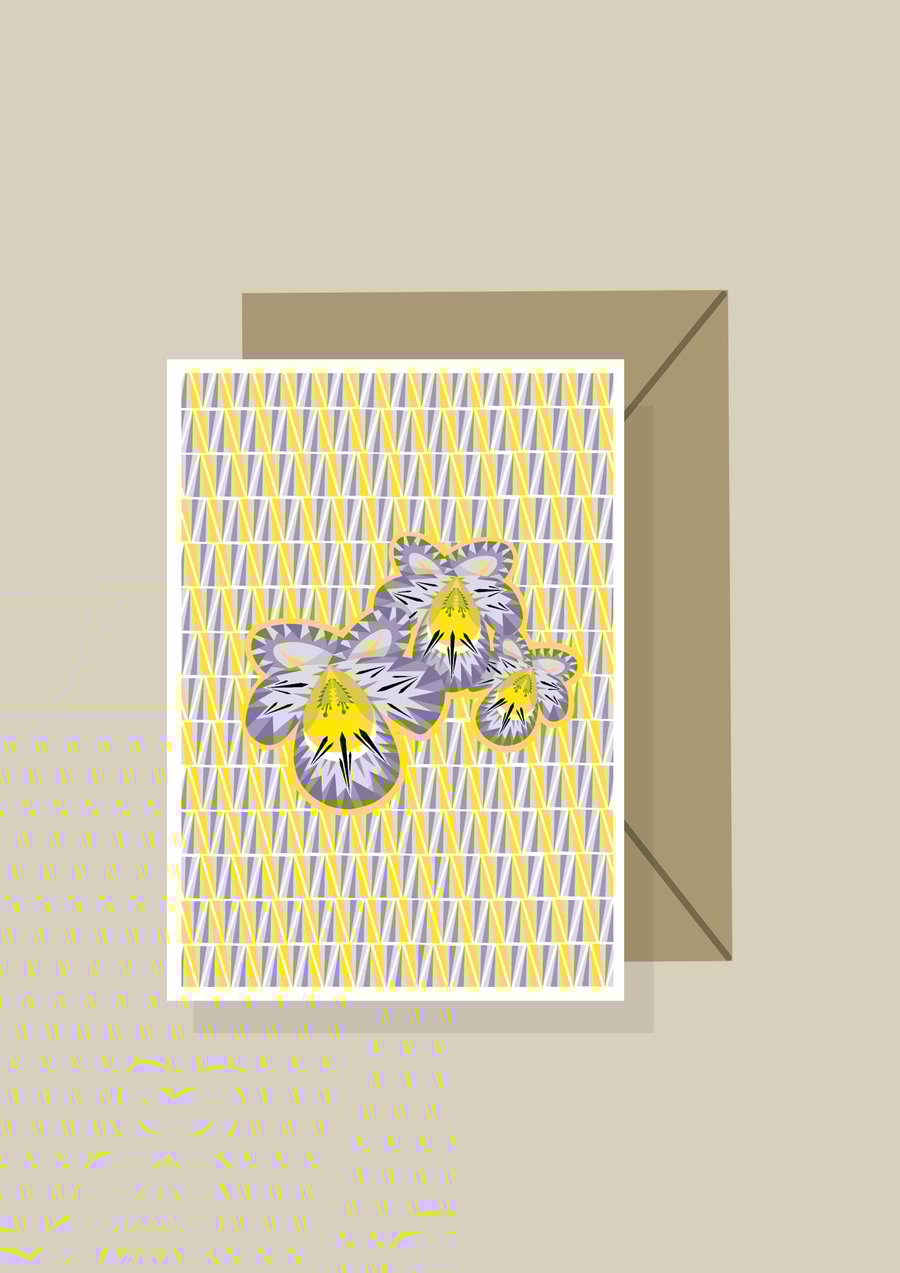 Educational Greetings Card  - 'Dwarf Pansy'
