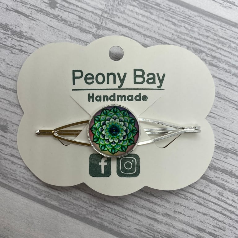 Women’s hair clip, hair slide, green