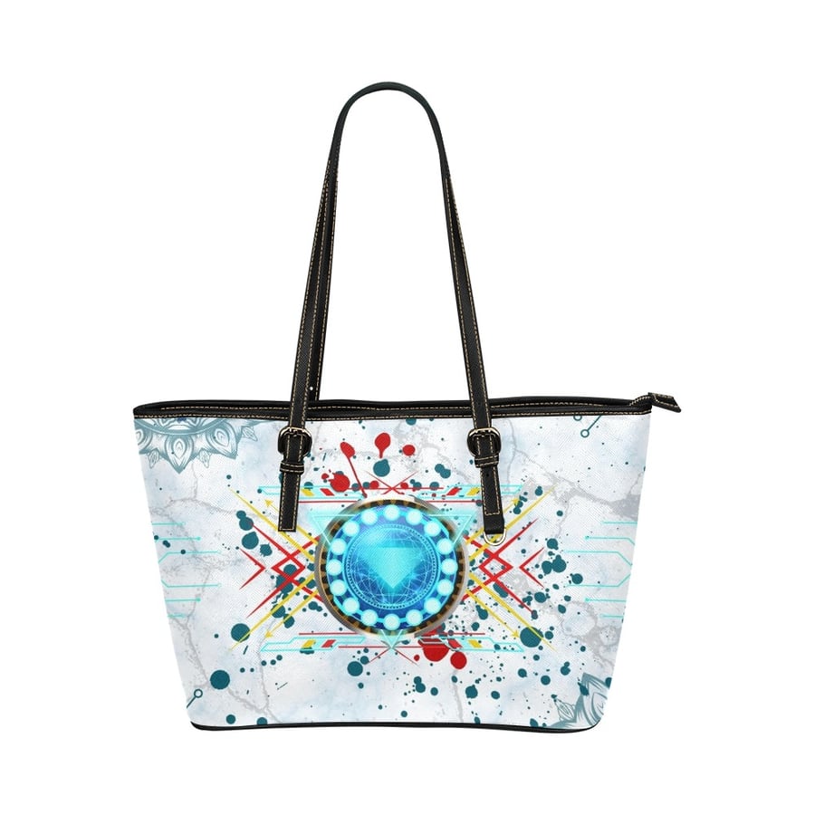 Stark Tech Superhero Inspired PU Leather Tote Bag.