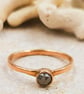 Rose Gold Whisper Ring with Grey Diamond Cabochon : Size K - Image 5