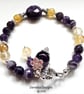 Designer Amethyst & Rutilated Quartz Bracelet  - Image 6