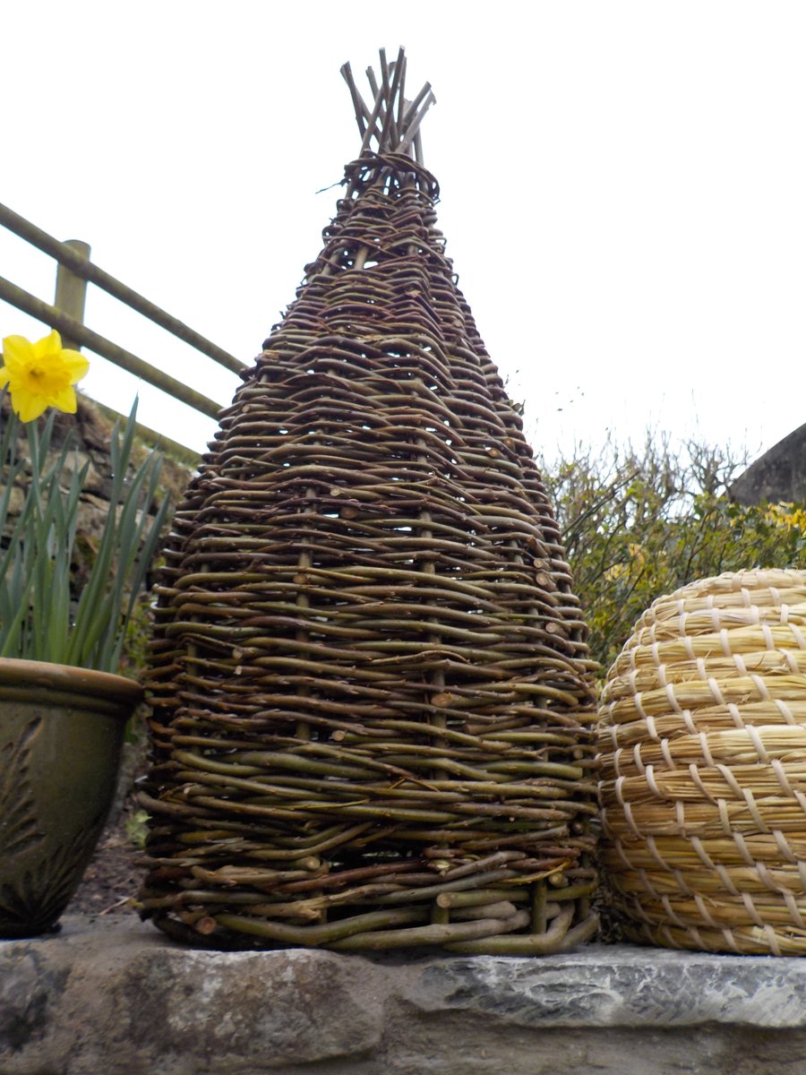 Rustic Alveary bee-hive woven willow hazel (pre Anglo Saxon style) made to order