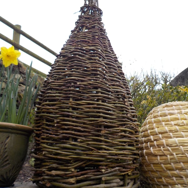 Rustic Alveary bee-hive woven willow hazel (pre Anglo Saxon style) made to order