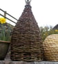 Rustic Alveary bee-hive woven willow hazel (pre Anglo Saxon style) made to order