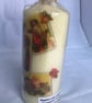 Decorated Candle Vintage Santas Children Christmas Decoupage Unusual 16cms - Image 3