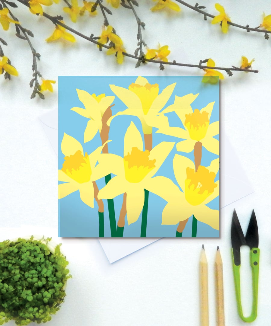 Daffodils card - Spring, Easter, Mother's Day, flower