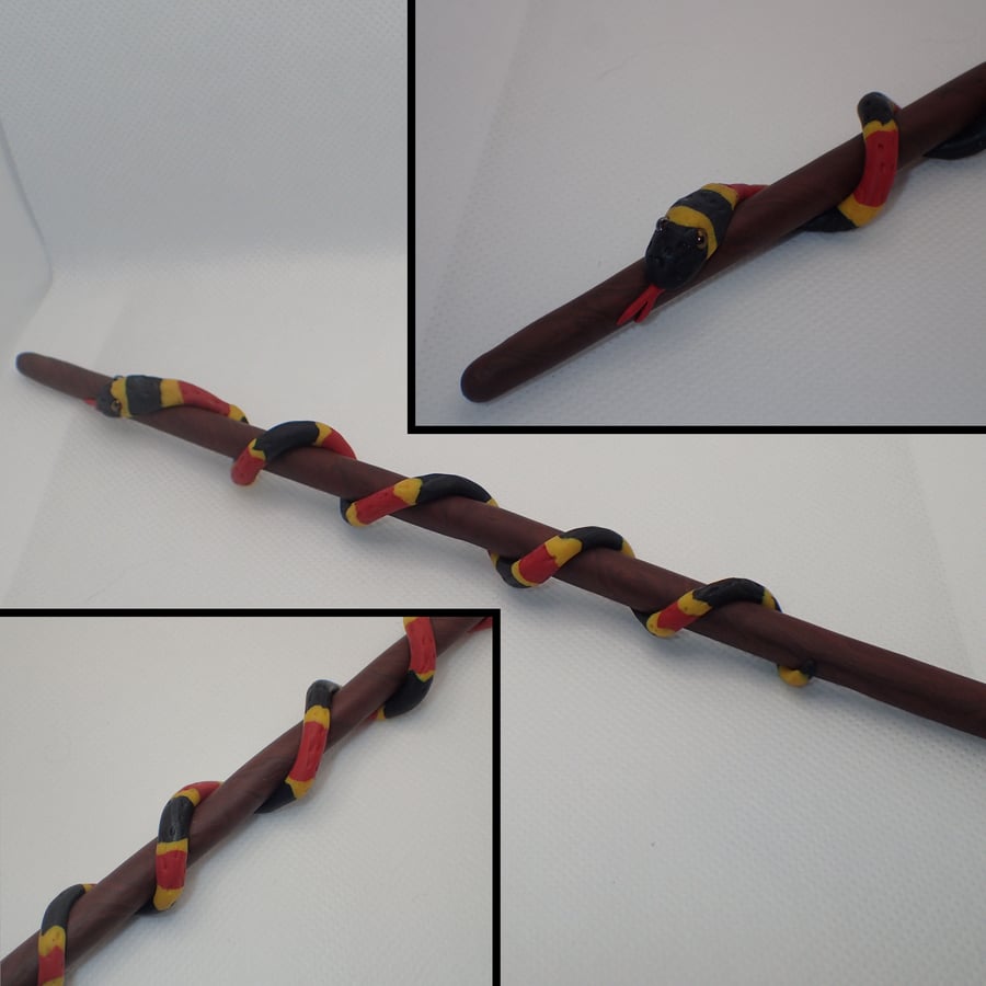 Snake wand in polymer clay