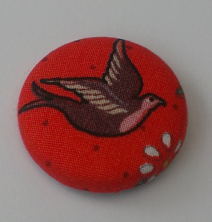 Retro Birdy Fabric Badge