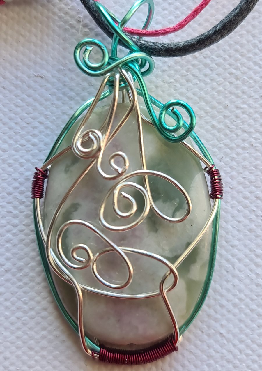green and pink pendant