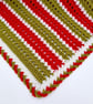 Crochet Baby Blanket – Christmas Red, Green and White - Image 2