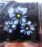Fused Glass Set of Six Wine Coasters. 4" square. Daisy Flowers Design.   - Image 3