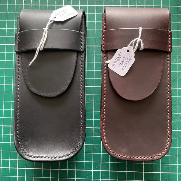 Leather glasses case - choice of black or brown leather