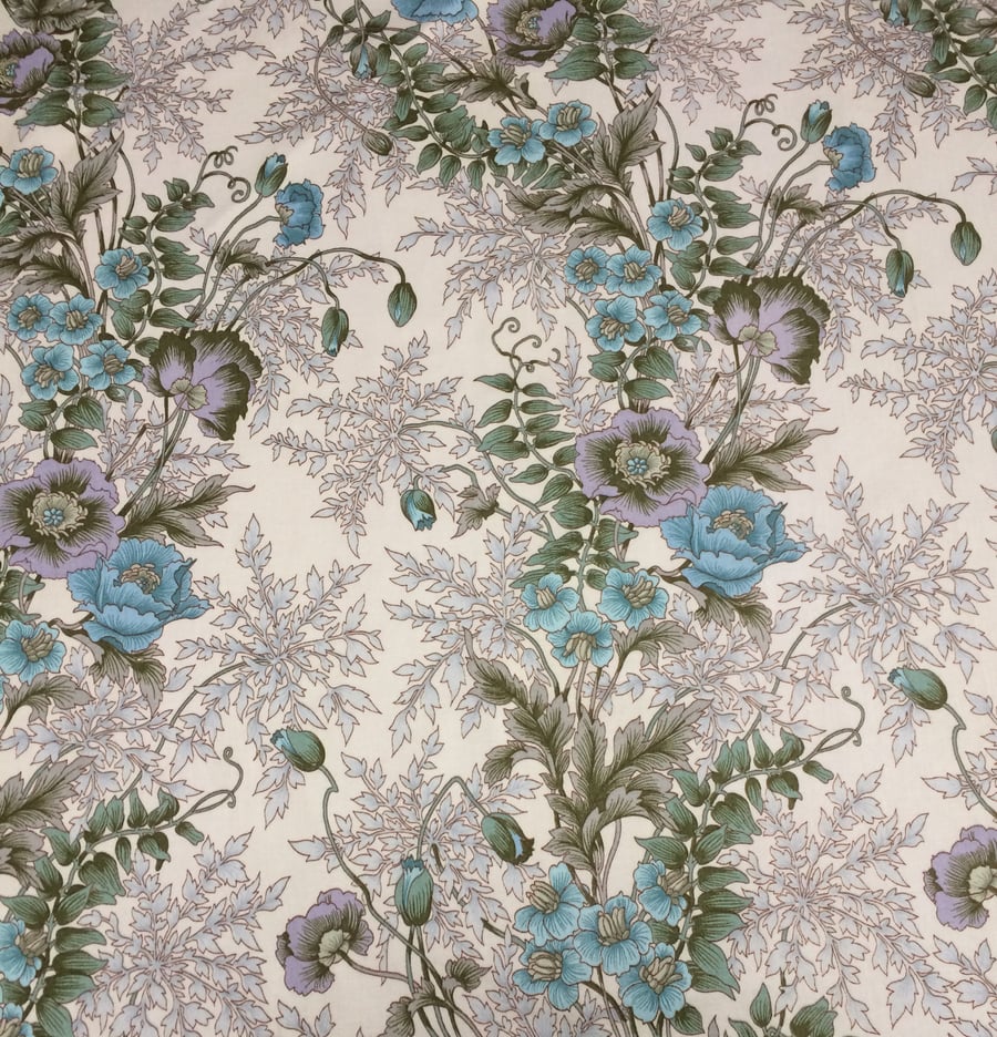 Moygashel Blue and Lilac Floral Marianne Vintage  fabric Lampshade option