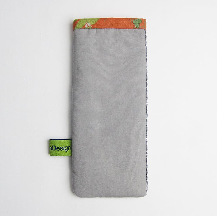 Grey glasses case with hand embroidered spring ... - Folksy
