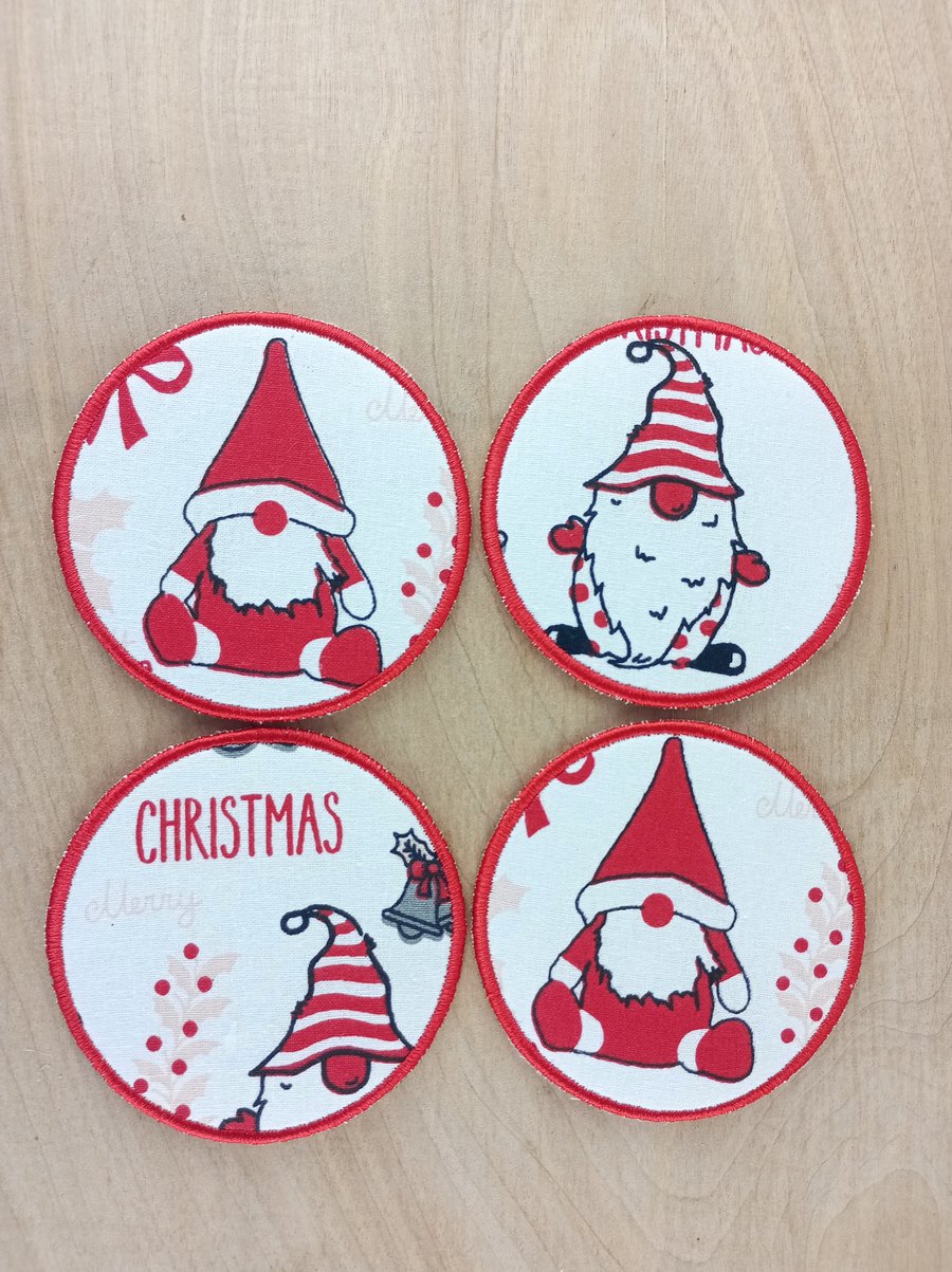 Christmas Gnome Coasters - Set of 4 Gnome Coasters