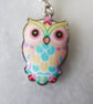 Cute Multicoloured Owl Earrings with Silver Plated Ear Wires - Image 3