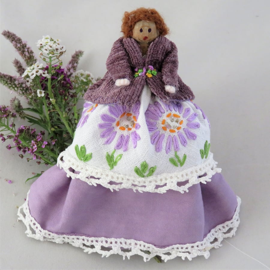Lavender Bag - Peg lady stitched from vintage linens.