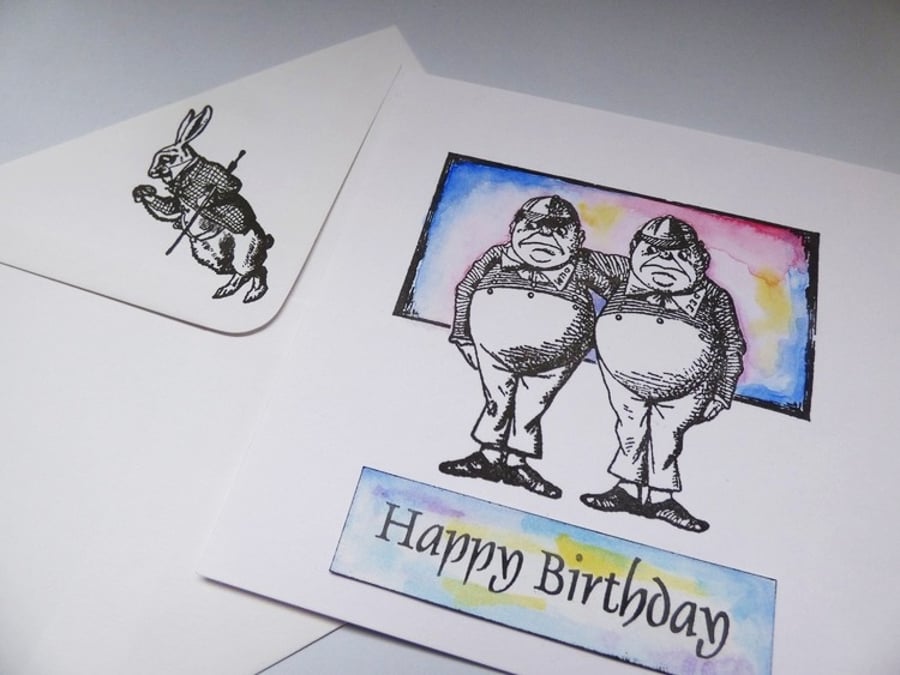 Tweedledum Tweedledee Tenniel birthday card