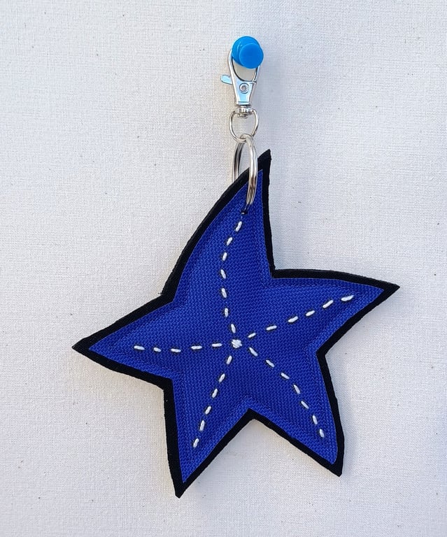 Blue Starfish Keyring - Bag Charm