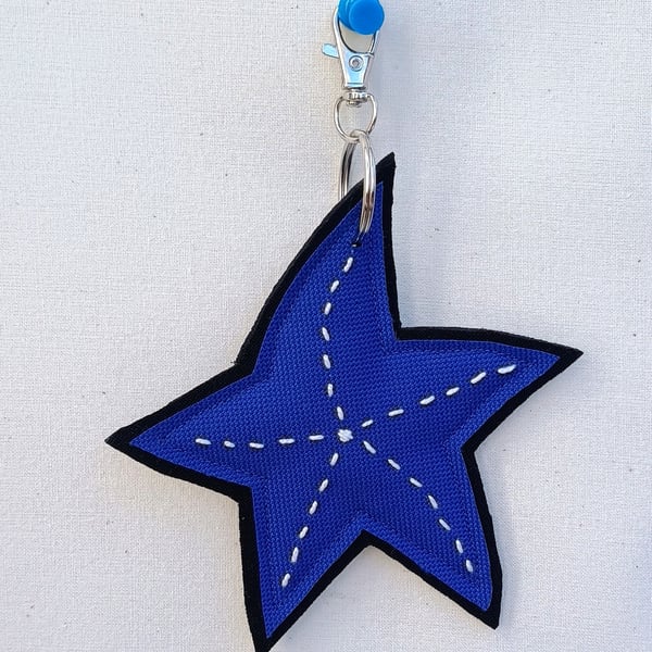 Blue Starfish Keyring - Bag Charm