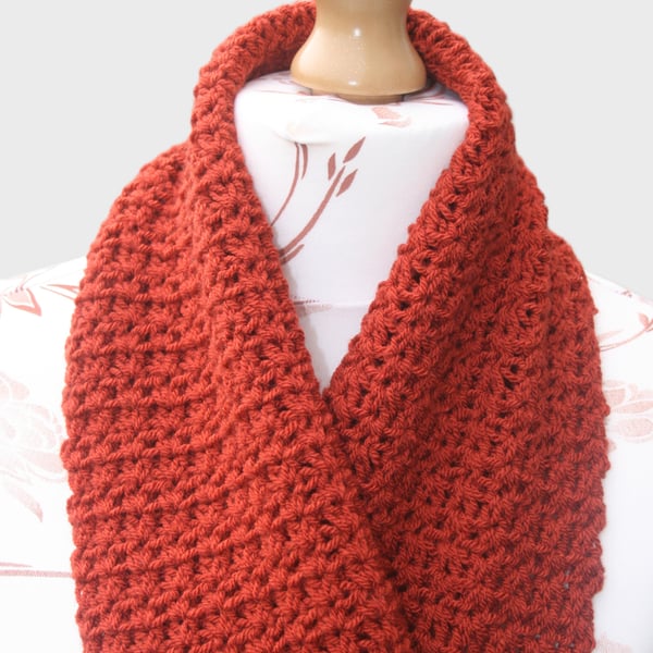 Vibrant Rust Shade Wool Scarf 