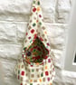 Floral Lined Peg Bag, Squares Peg Bag, Canvas Peg Storage Bag  - Image 4