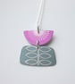 Pink retro flower pendant - Image 4
