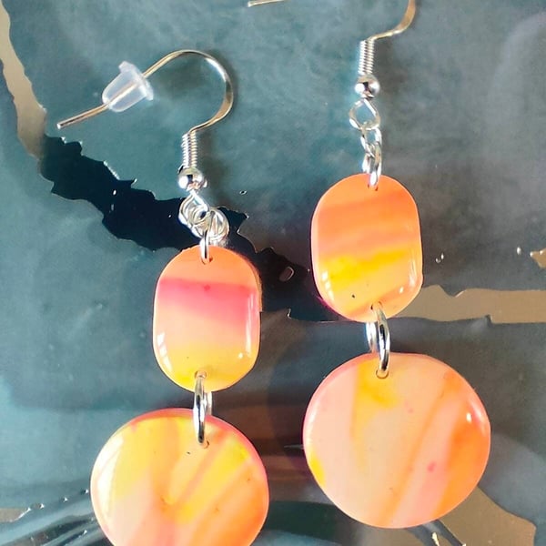 Sunset Inspired Polymer Clay Earrings