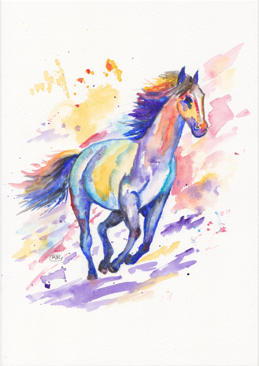 Running Horse original watercolour Painting