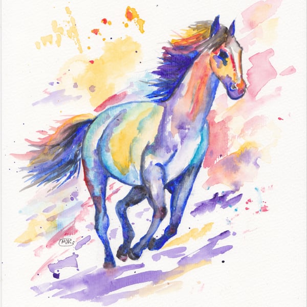 Running Horse original watercolour Painting