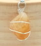 Citrine Tumble Stone Necklace, Wire Wrapped Gemstone, Citrine Necklace - Image 8