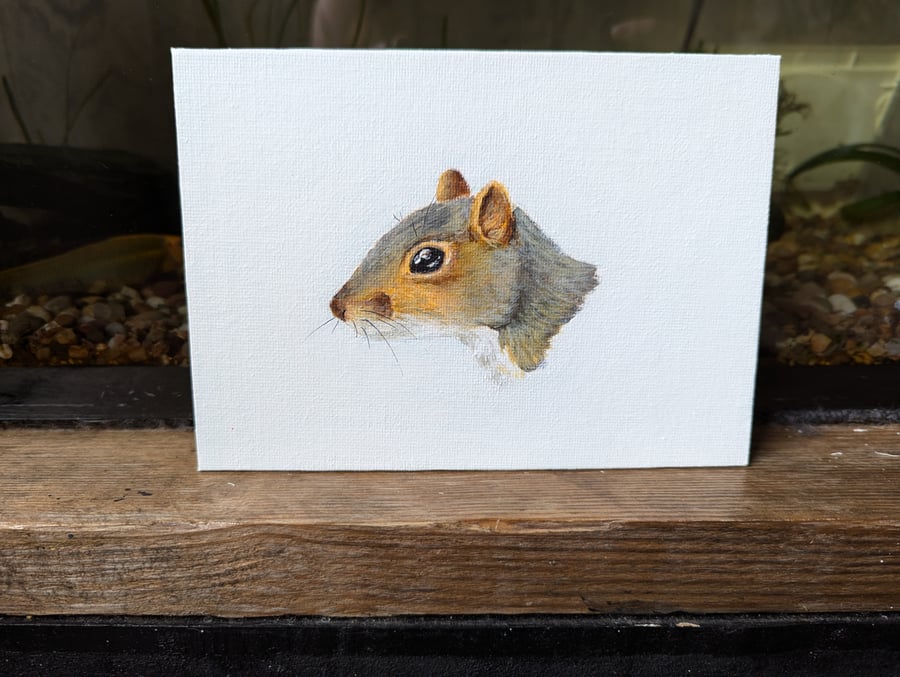 Grey Squirrel Portrait Painting 
