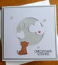 Christmas Wishes Card - Fox With Cloudy Sky