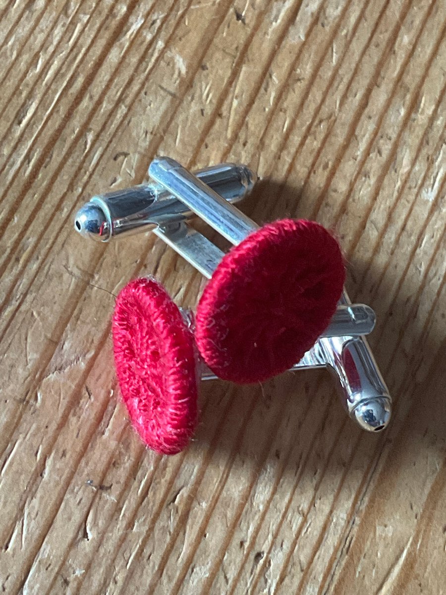 Dorset Button Cufflinks, Crimson