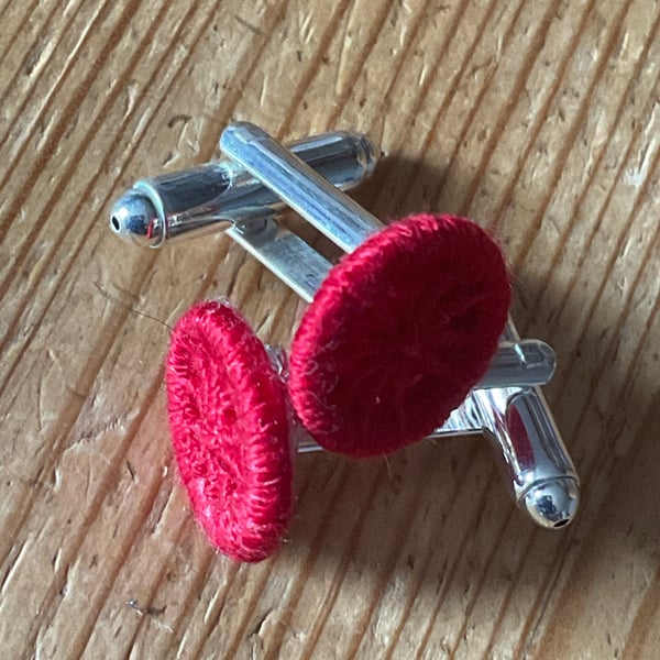 Dorset Button Cufflinks, Crimson