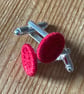 Dorset Button Cufflinks, Crimson - Image 1