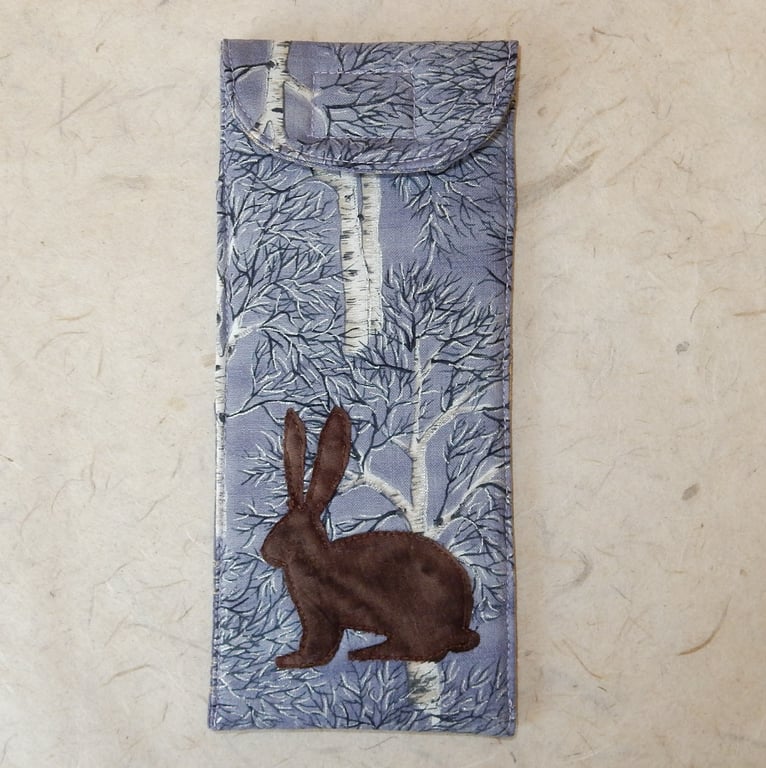 Glasses case - hare and trees