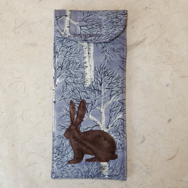 Glasses case - hare and trees