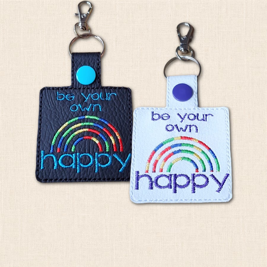 Be Your Own Happy Keyring - Positive Rainbow Bag Charm